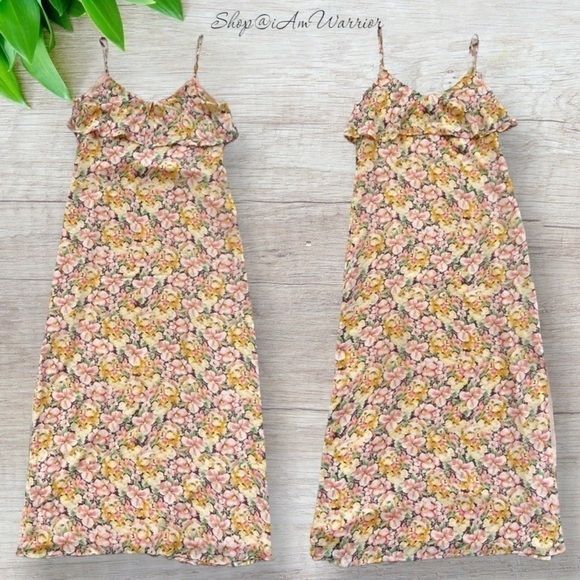 Joie silk ruffle blush pink floral maxi dress *shop@iamwarrior - Picture 3 of 10